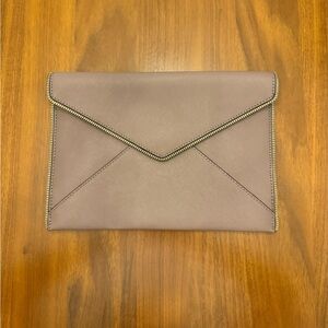 Rebecca Minkoff Dusty Rose Clutch with Gold Trim